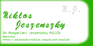 miklos jeszenszky business card